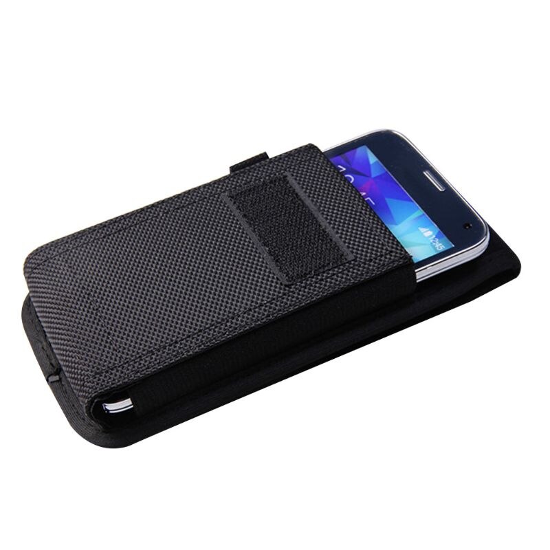 Ledig nylon mobiltelefon midjeväska med krokögla hölster mobiltelefon fodral till iphone samsung xiaomi huawei tillbehör
