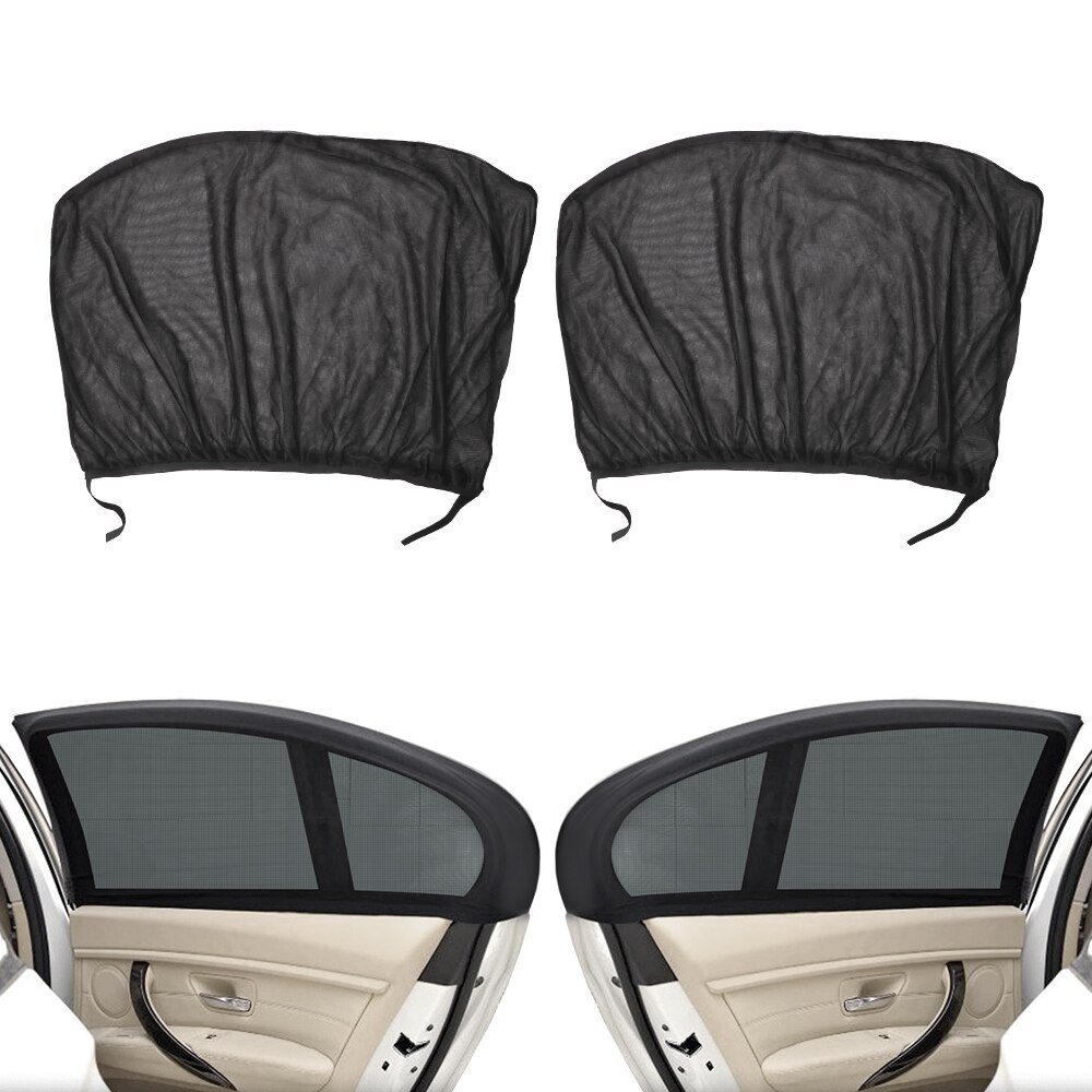 2 stk mesh deksel bil-styling bil vindu deksel solskjerm gardin uv beskyttelse skjold auto side bak vindu solskjerm