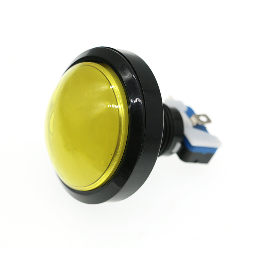 Botão Convexo com LED Iluminado Light Switch, Game Claw Vending Machine, guindaste, Pinball Parts, Slot Arcade, DIY, 60mm, 12V: YELLOW