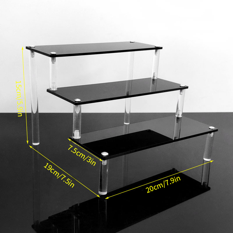 Acrylic Display Stand Fragrance Stand Jewelry Ladder Shelf Hand-made Figure Stand Organizer Rack Blind Box Perfume Model Holder: Red