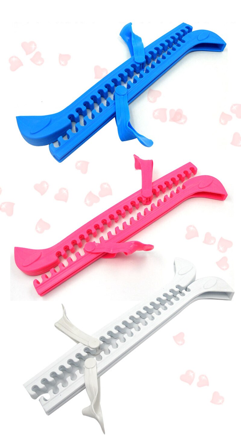 Par de patines de velocidad para patines, zapatos de patín con cuchilla de hielo, cubierta protectora de hoja nailon dura, antideslizante, resistente al desgaste, tamaño libre, 1 par