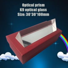 30x30x100mm Triangular Prism Physics Teaching Refraction Spectrum Rainbow K9 Optical Glass Prism Children Student