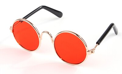 Słodkie zwierzątko kot okulary dla psów okulary przeciwsłoneczne dla mały placki kocie oko-nosić zdjęcia akcesoria dla zwierząt 1PC: Czerwony