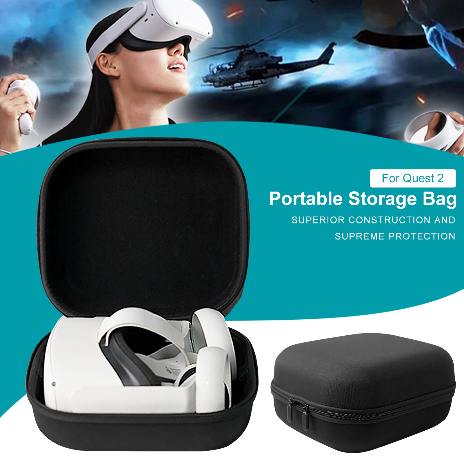 Protable vr tilbehør til oculus quest 2 vr headset rejsetaske eva opbevaringsboks til oculus quest 2 tilbehør