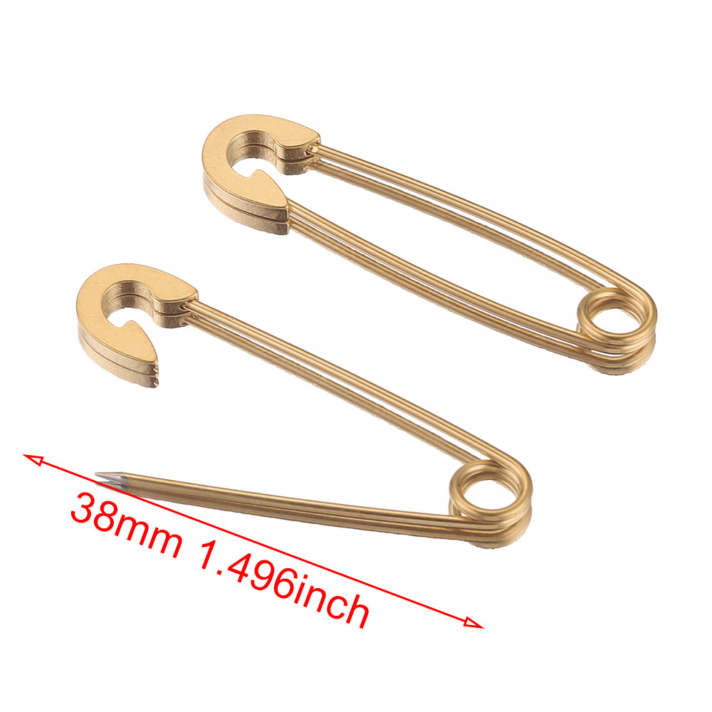 Alfileres de seguridad de acero inoxidable para ropa, broche de costura chapado en oro, insignia artesanal, accesorios para hacer joyas, 5 uds.: Azul marino