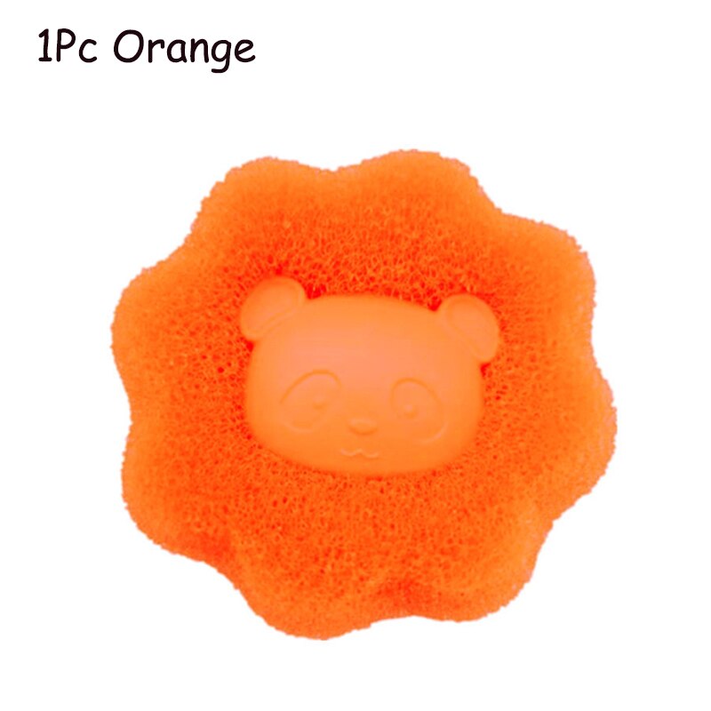 Boule à lessive magique Panda mignon, Machine à laver, nettoyage, séchage des vêtements, boule éponge réutilisable, résistant à l&#39;usure, élimination des nœuds: 1pc Orange
