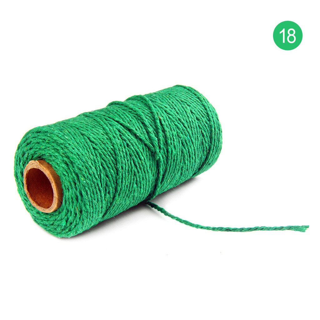 100M Lange/100Yard Pure Katoen Twisted Cord Touw Ambachten Macrame Artisan String 20 Kleuren Kan Worden Gekozen: Dark green 