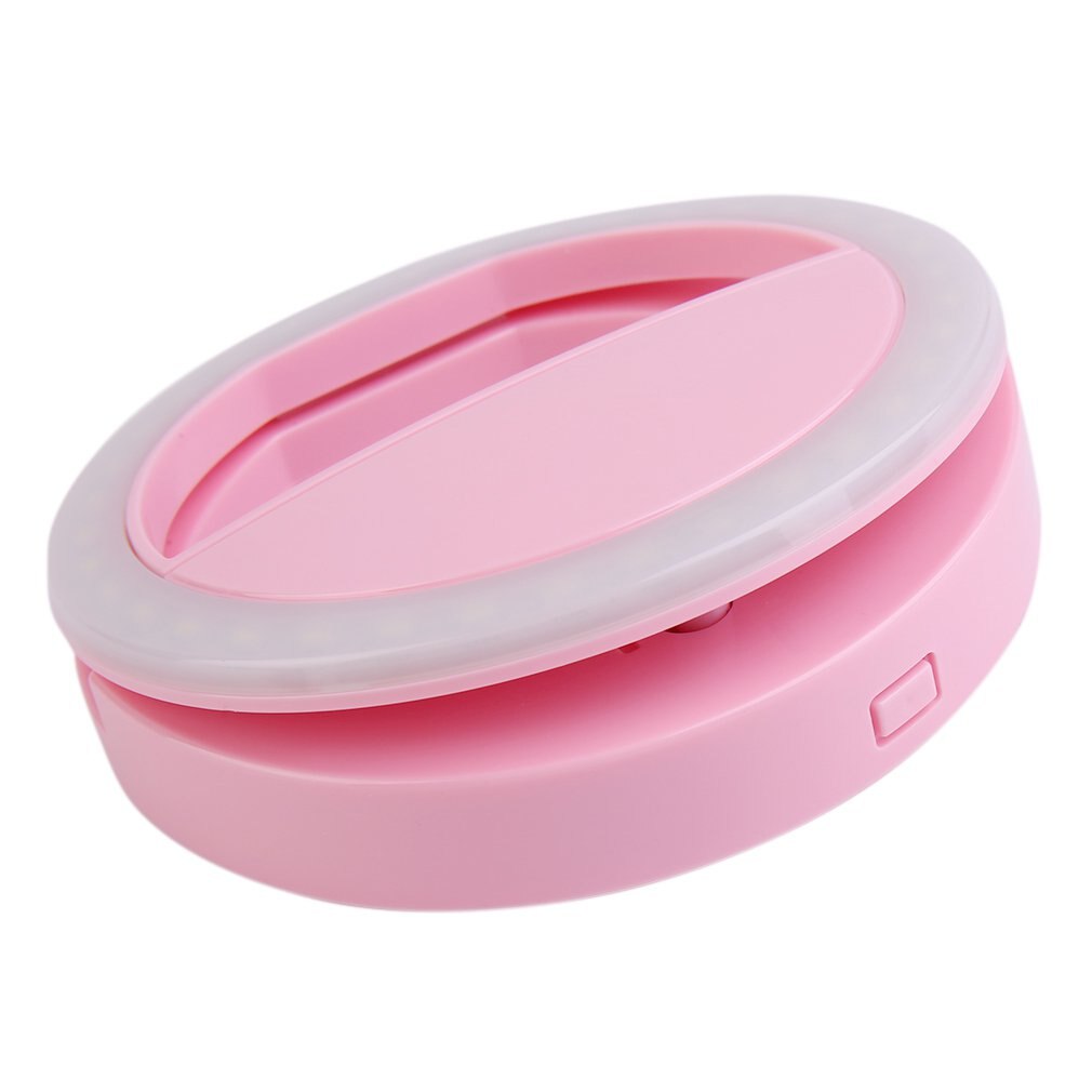 Universal Selfie LED Ring Flash Light Portable Mobile Phone 36 LEDS Selfie Lamp Luminous Ring Clip For IPhone 6 8 7 Plus Samsung: Pink