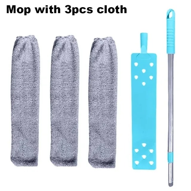 UNTIOR Long Handle Dust Mops Floor Ceiling Cleaning Mops Bed Bottom Dust Cleaner Sofa Dust Removal Brush Household Cleaning Tool: SKY BLUE