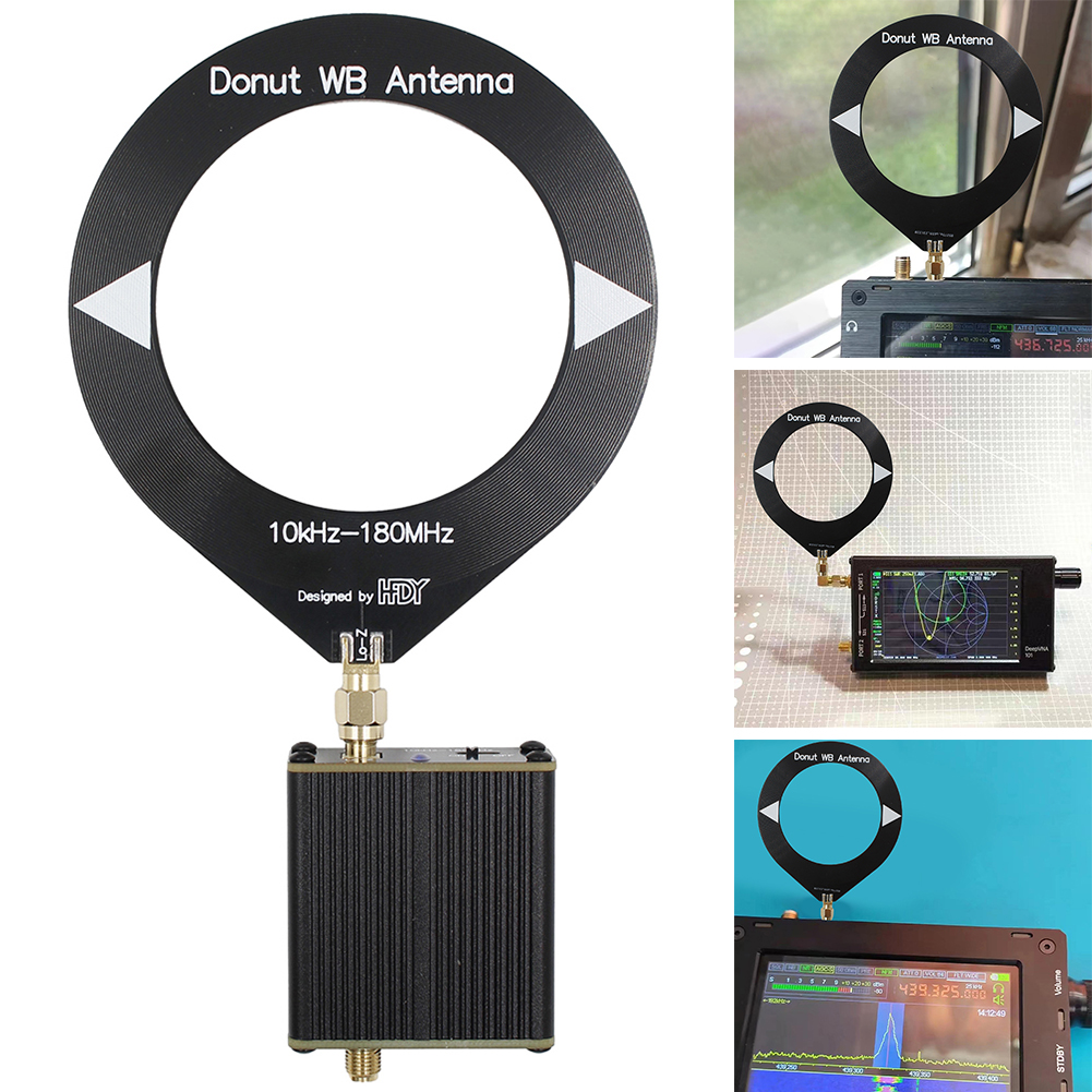 Trans impedanz verstärker Donut Wb Antenne eingebaute 180 mAh Batterie 10kHz-MHz Donut Breitband antenne für SDR Walkie Talkie