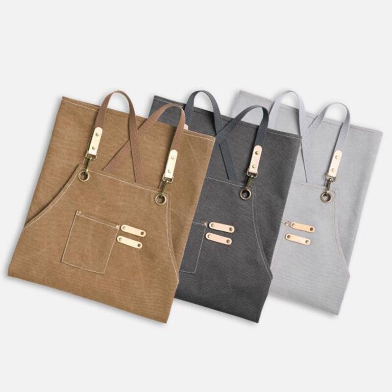 Barber Canvas Cook Apron Barista Bartender Chef Hairdressing Apron Catering Uniform Work Wear Anti-Dirty Overalls