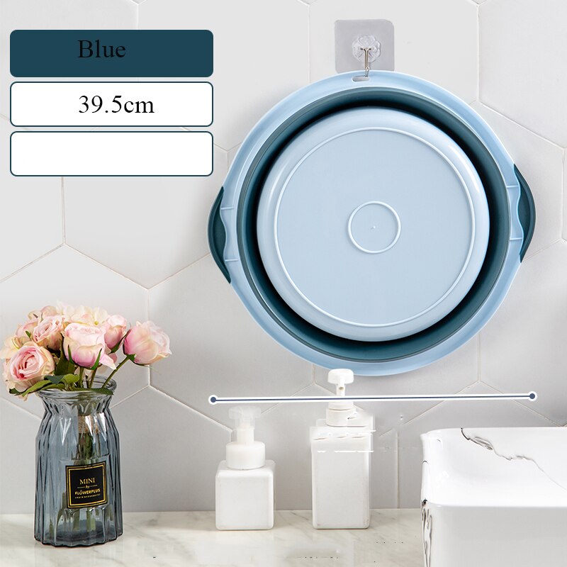 39cm pliable en plastique et Portable bassins lavabos pliant buanderie baignoire salle de bains cuisine accessoires voyage pliant lavabo: 39.5cm light blue