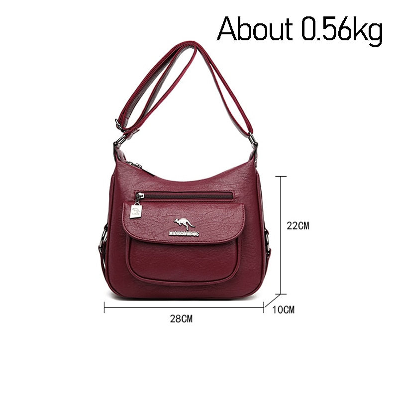 Oude Tang Grote Capaciteit Vrouwen Handtas Schoudertassen Voor Vrouwen Messenger Bag Casual Effen Kleur Rits