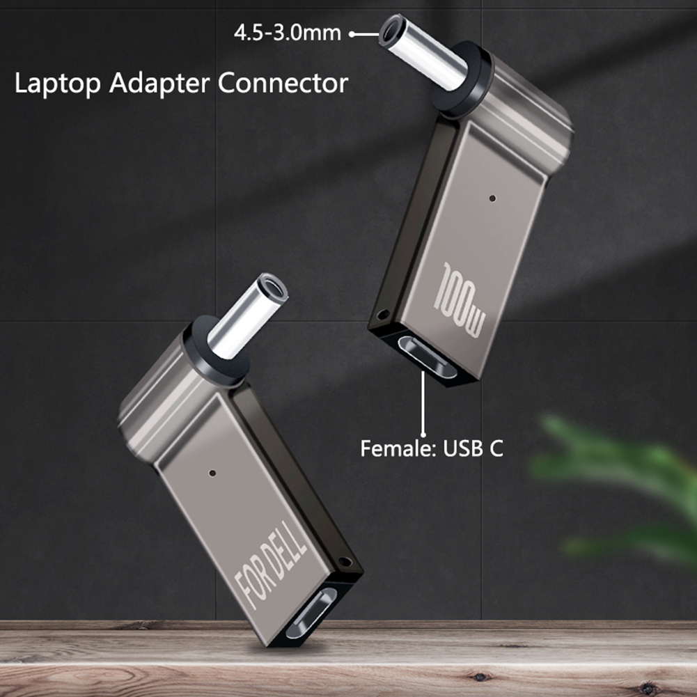 Pd 100w laptop strømstik usb type-c hun til dc han jack stik konverter til acer samsung asus lenovo hp dell notebook