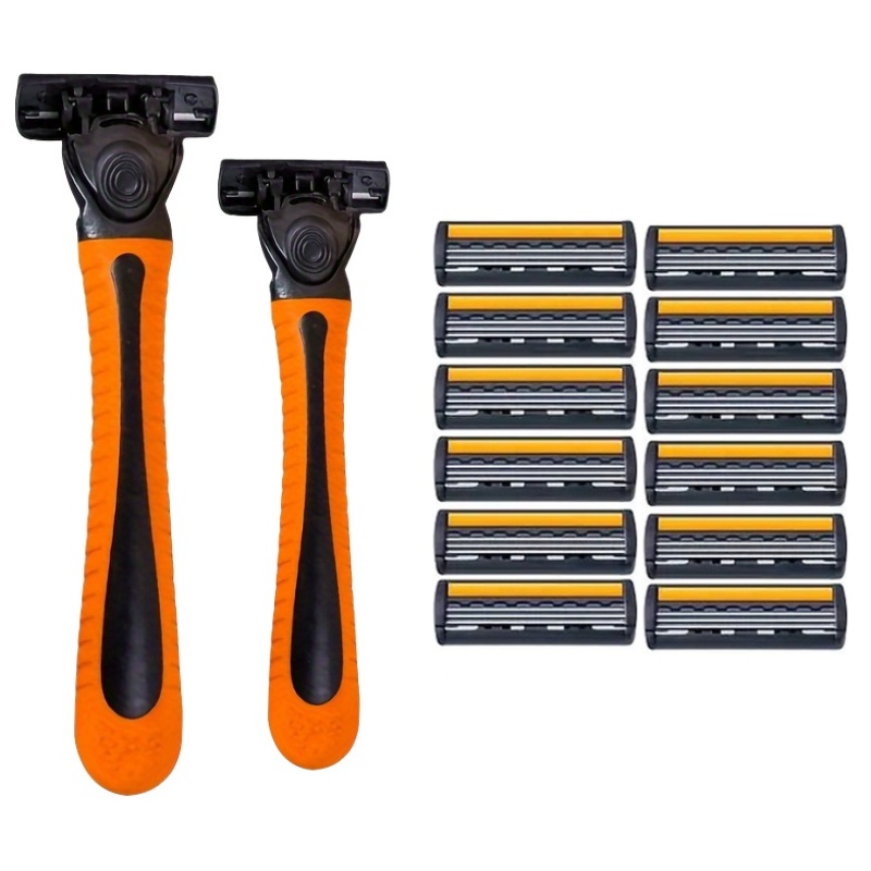 3-laags scheerapparaatzakPremium roestvrijstalen veiligheidsscheermes met vervangbare mesjes - Glad en comfortabel scheren voor mannen en vrouwen: green