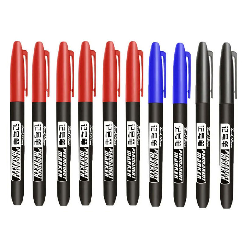 6/10 pièces stylo marqueur Permanent Manga dessin marqueurs noir bleu rouge encre étanche croquis stylos papeterie Art fournitures scolaires: Chocolat
