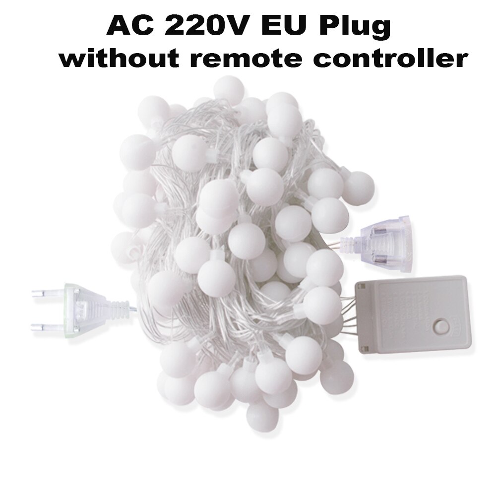 2 i 1 usb 100 ledet eventyrlys batteri års krans fjernkontroll 10m- strengs lys julepynt til hjemmet soverom: Ac 220 eu støpsler