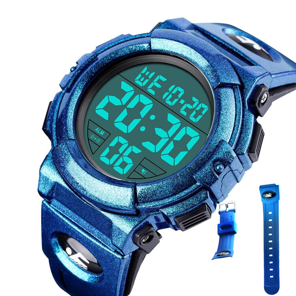 SKMEI Chrono Men Watch Top Luxury Brand Sport Watch Electronic Digital Male Wrist Clock Man 50M Waterproof Men's Watches 1258: purple 2 with strap