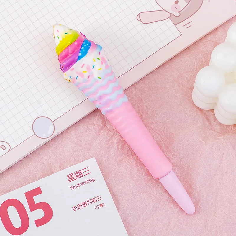 Stress Relieve Gel Pens Kawaii Rabbit Squishy Foam Signature Pens Cute Roller Pens for School Korean Stationery Office Supplies: Blue