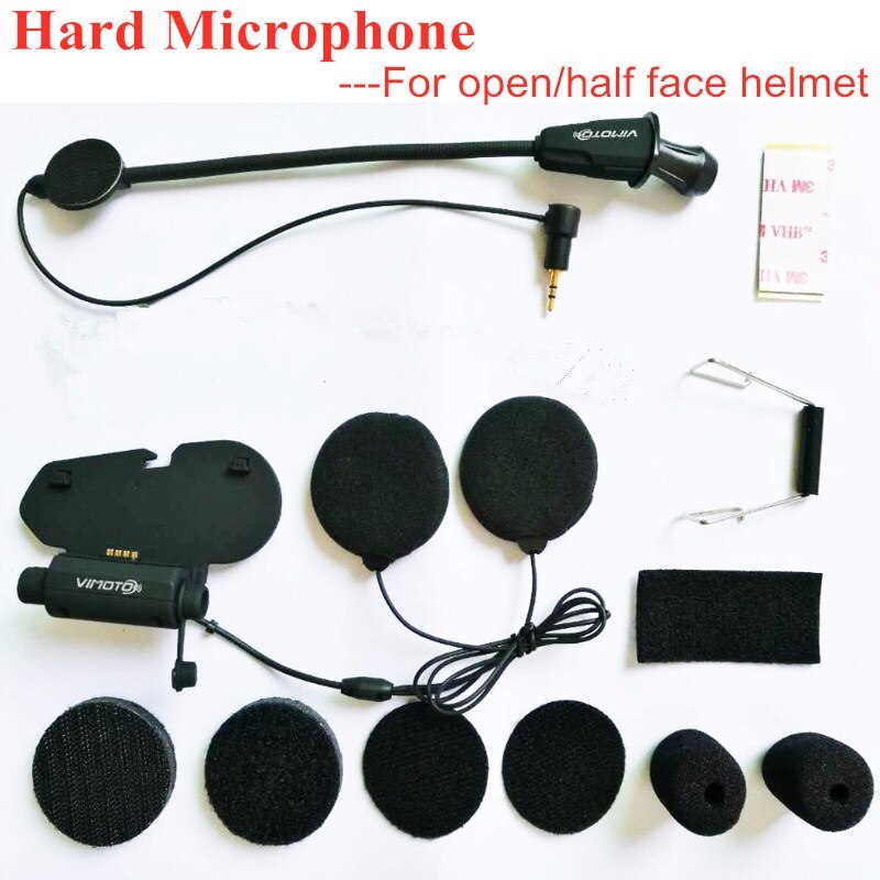 Ørestykket mikrofon til vimoto  v3/v6 bluetooth intercom motorcykel hjelm headset: Til åben hjelm
