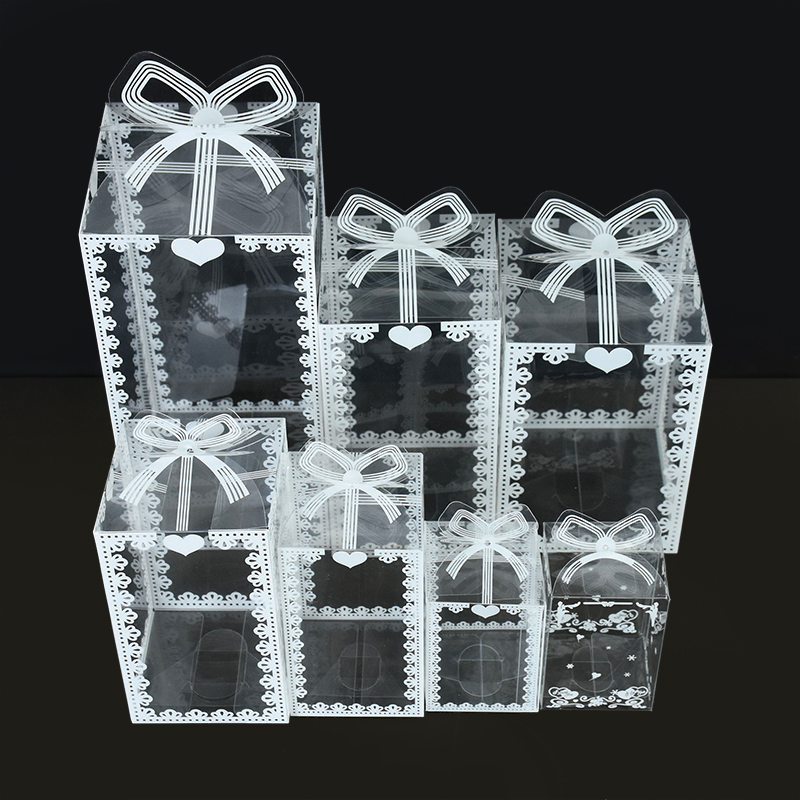 PVC Transparent Box Clear Plastic Packaging Box Wedding Party Favors Chocolate/Candy Box Souvenir Display Case Multi Sizes