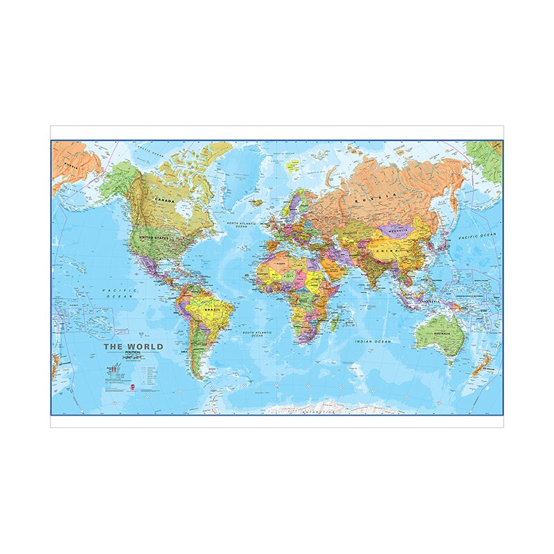 The Regular World Map Non-woven Canvas Painting Wall Art Poster and Prints Modern Artwork Living Room Home Decoration 75*50cm