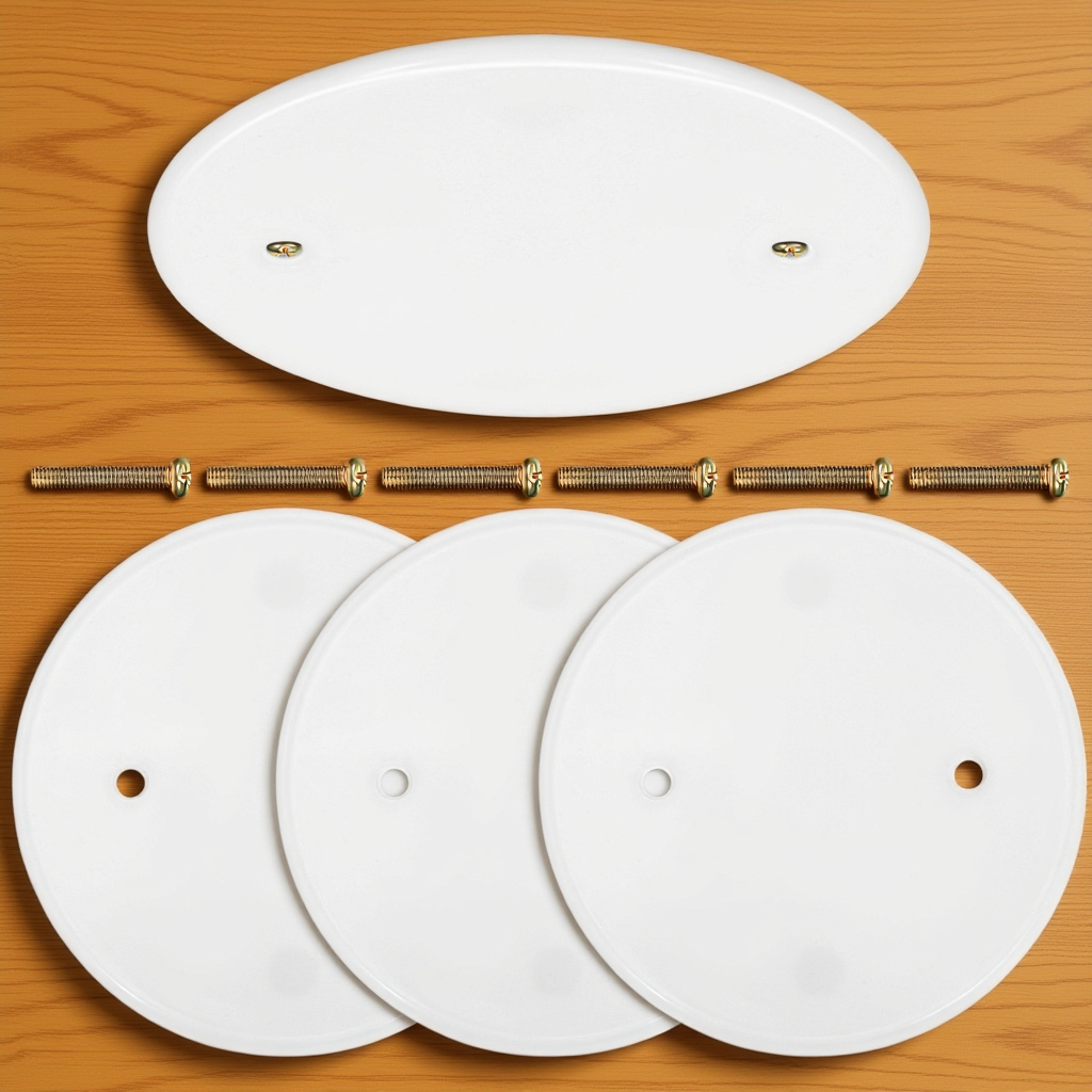 4pcs Blank Ceiling Cover Plates Round Electrical Hole Covers Flat Plastic Wall Caps for Junction Box Outlet Repair