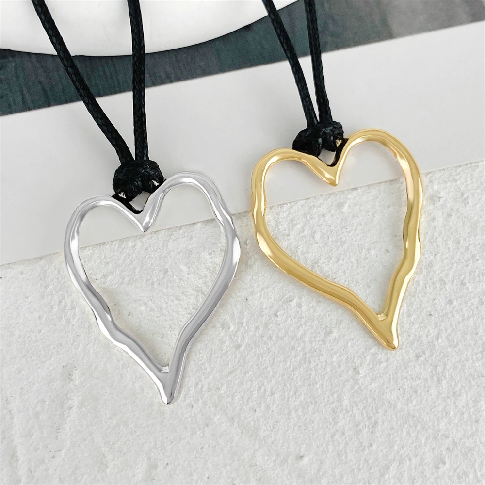 Collar de amor redondo Irregular para hombres y mujeres, collar de cuerda de forma ovalada geométrica de estilo coreano, accesorios de joyería, de