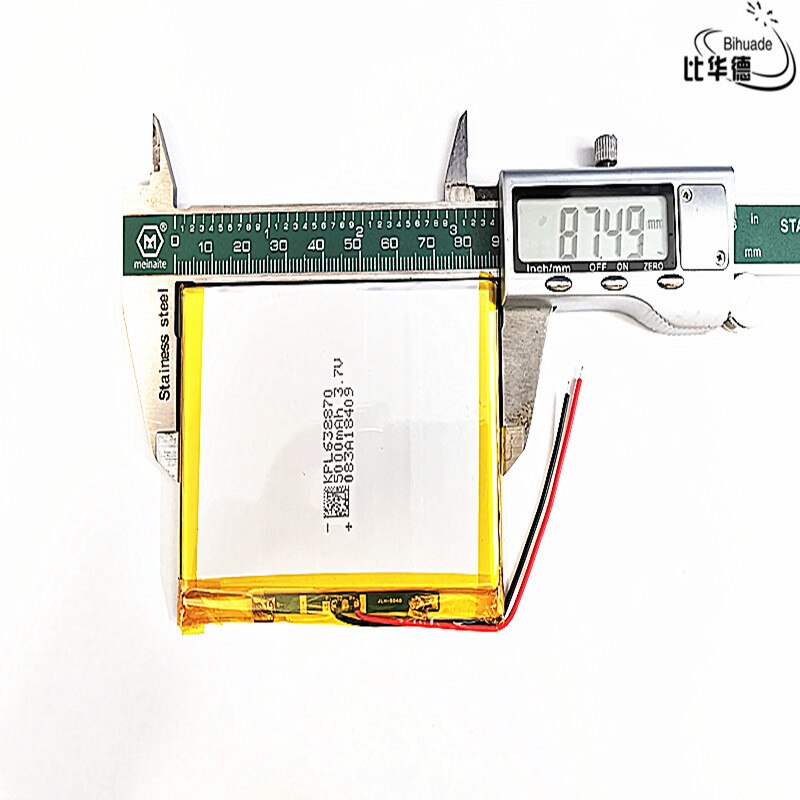 Good Qulity battery 3.7V,5000mAH 638870 (polymer lithium ion battery) Li-ion battery for tablet pc 7 inch 8 inch 9inch