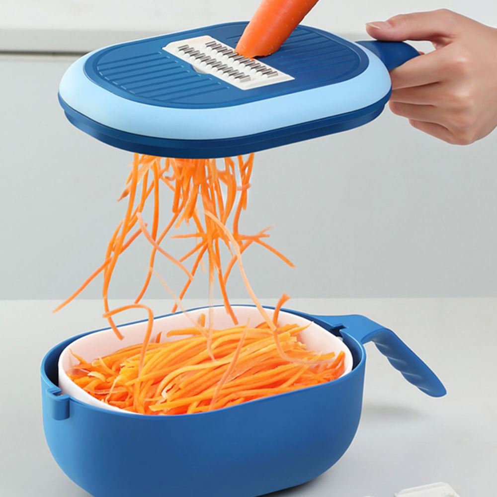 Multifunctionele groentesnijder gadget fruit aardappelschiller wortel kaasrasp groentesnijder afvoermand keukengereedschap