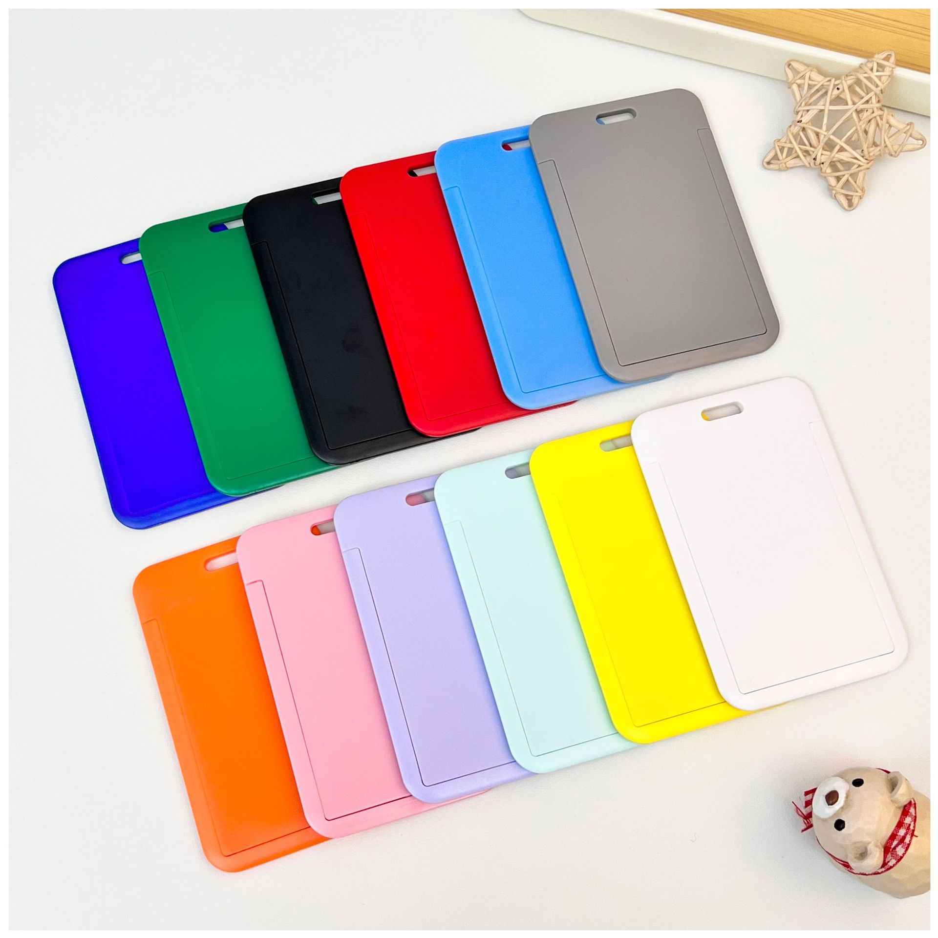 Suporte de crachá de identificação com carretel de crachá porta-cartão retrátil chaveiro nome crachá clipe de manga de cartão de identificação