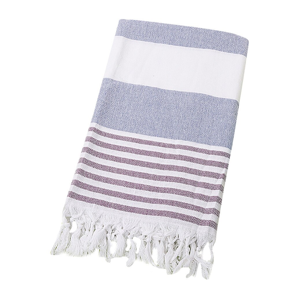Ouneed Adult Bath Towel Cotton Turkey Simple Stripe Pattern Fringe Beach Towel Stained Jacquard Towel Bath Towels: H