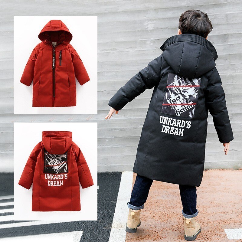 Veste à capuche en coton pour enfant et adolescent, manteau épais et à-30 degrés, vêtements d'hiver pour grands garçons et adolescents, parka d'extérieur,