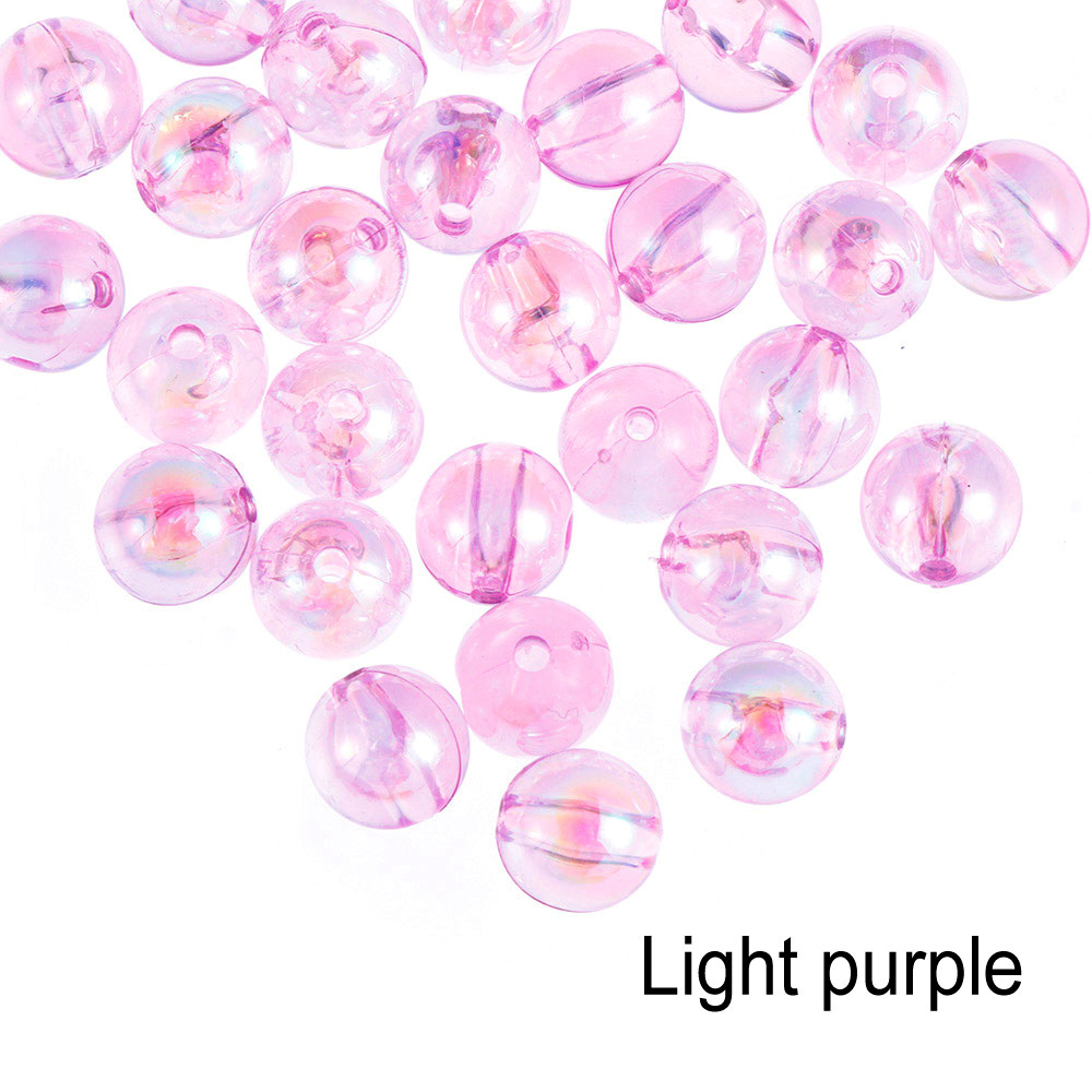 50pcs 8mm Colorful DIY Beads Round Acrylic Handmade Beads with Hole for Craft Making DIY Bracelet Necklace: light pink