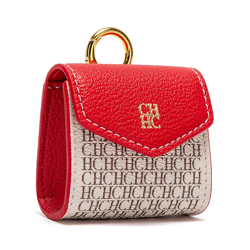 CHCH Key Bag Mini Wallet Earphone Bag: Red