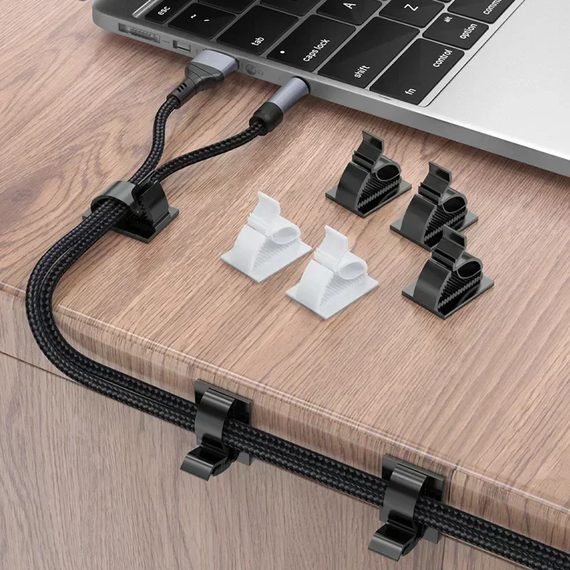 Selbstklebende Kabel-Organizer-Clips, verstellbar, für den Schreibtisch, ordentliches Kabel, Kabelmanager, Befestigungsklemme, USB-Kabel-Befestigungsclips für das Heimbüro