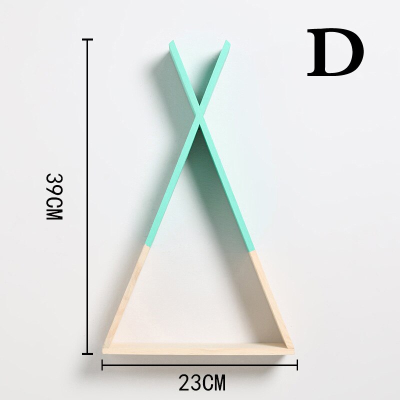 Estantería triangular de madera de estilo nórdico, colores bonitos estante de pared, estantería de almacenamiento de libros Trigon para el hogar, habitación de bebé, decoración DIY: green