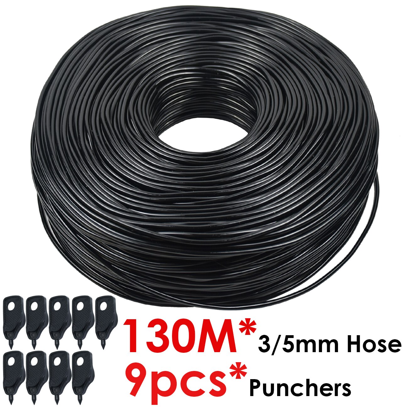 Sprycle 5-140M 3/5Mm Pvc Slang Micro Drip Irrigatie Systeem W/Puncher 1/8 ''tuin Tubing Pijp Pijl Druppelaar Planten Kas: Army Green