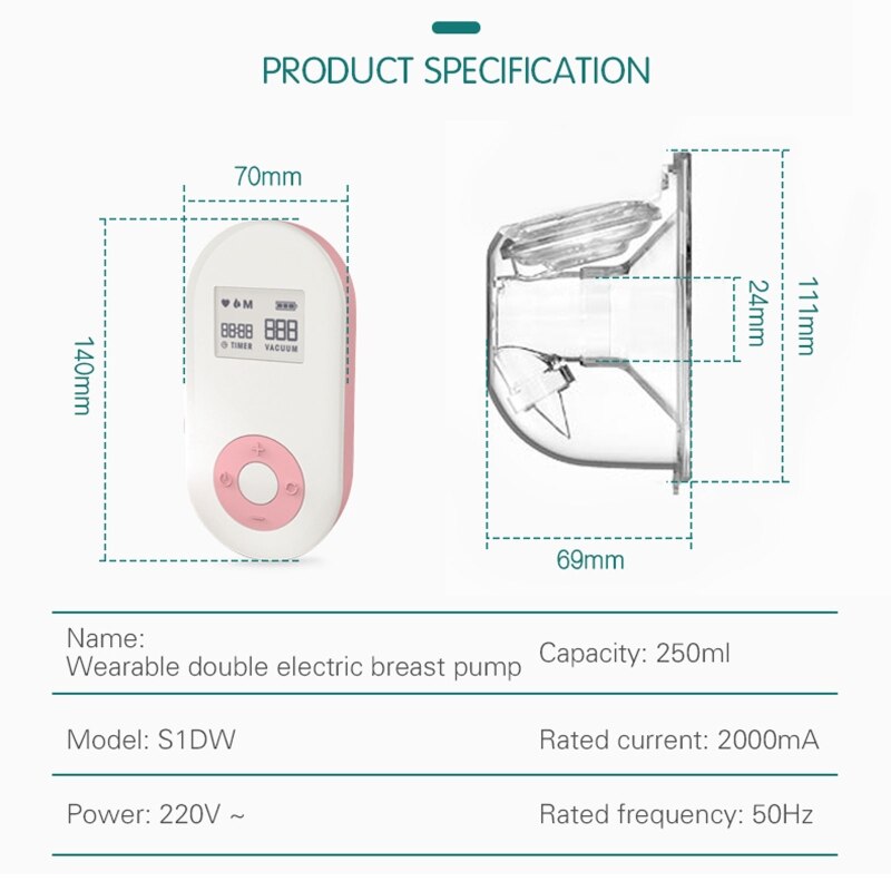 Elektrische Brust Pumpe Doppel Stille Tragbare Automatische Melker USB Rechargable Hände-Freies Tragbare Milch Auszieher Baby Breastfeedi