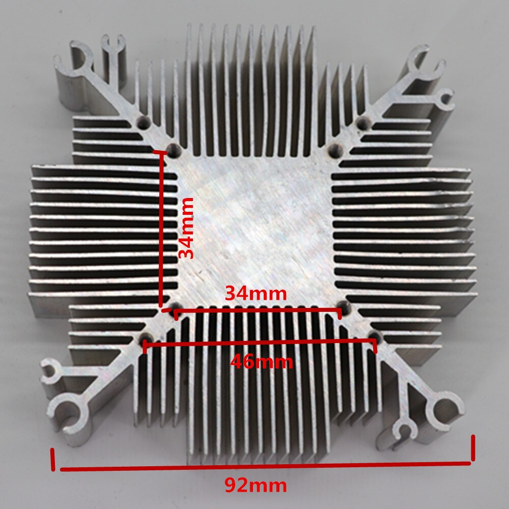 10w-200w cob led heatsink Pure aluminium and DC12V fan with 34*34MM Hole multichip led cooling DIY Led grow Light