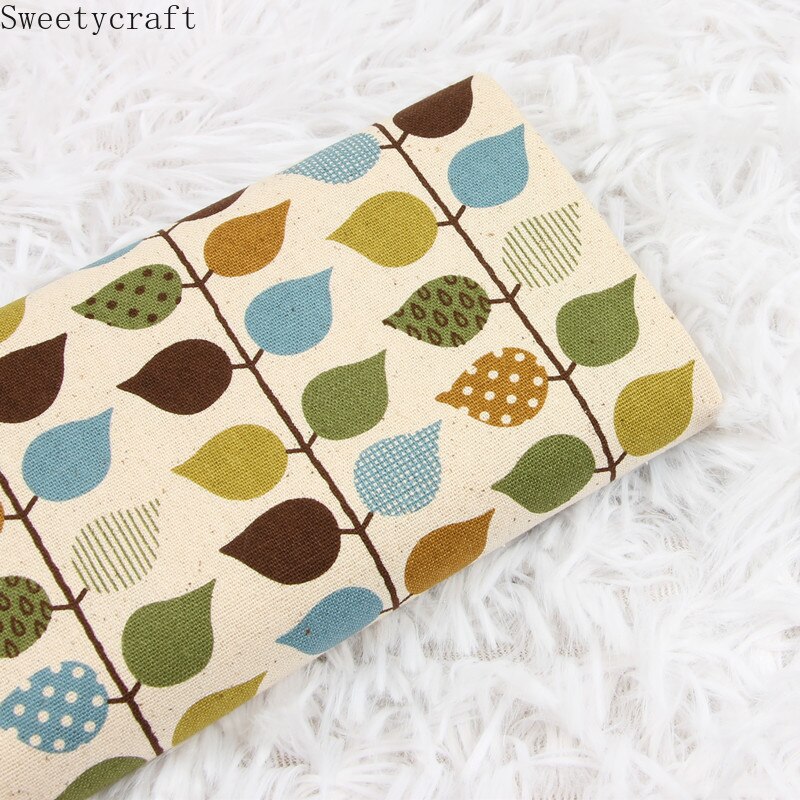 Tela de algodón de 110x45cm de grosor, tejido con estampado de hojas para manualidades, tejido hecho a mano para coser bolsas, Material de mosaico, accesorios textiles para el hogar