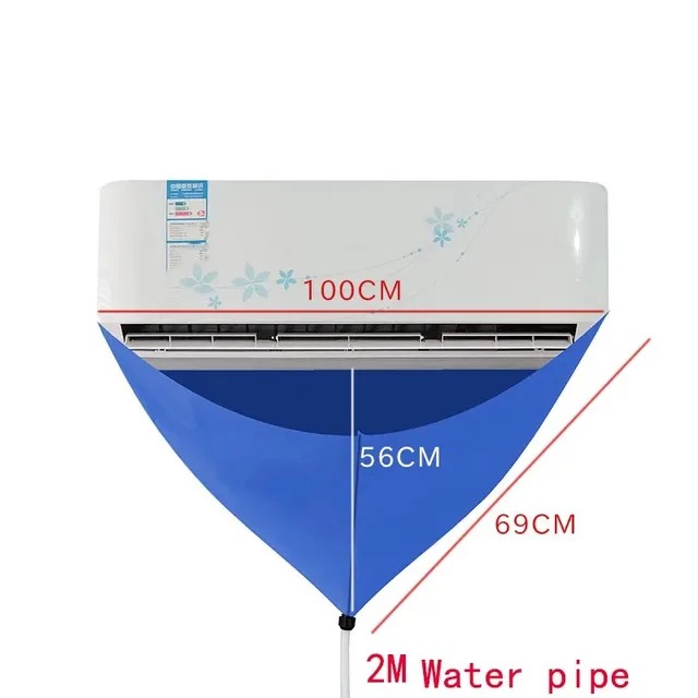 Kit de cubierta de limpieza de aire acondicionado, bolsa de limpieza a prueba de agua y suciedad para herramientas de limpieza de aire acondicionado montadas en la pared del hogar: Rojo