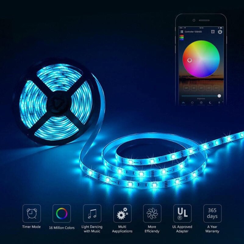 KeWL RGB LED Strip Light Smart Phone Controller Wireless APP Bluetooth 4.0 Control USB/DC Connector For 4 Pin 5050 RGB Strip