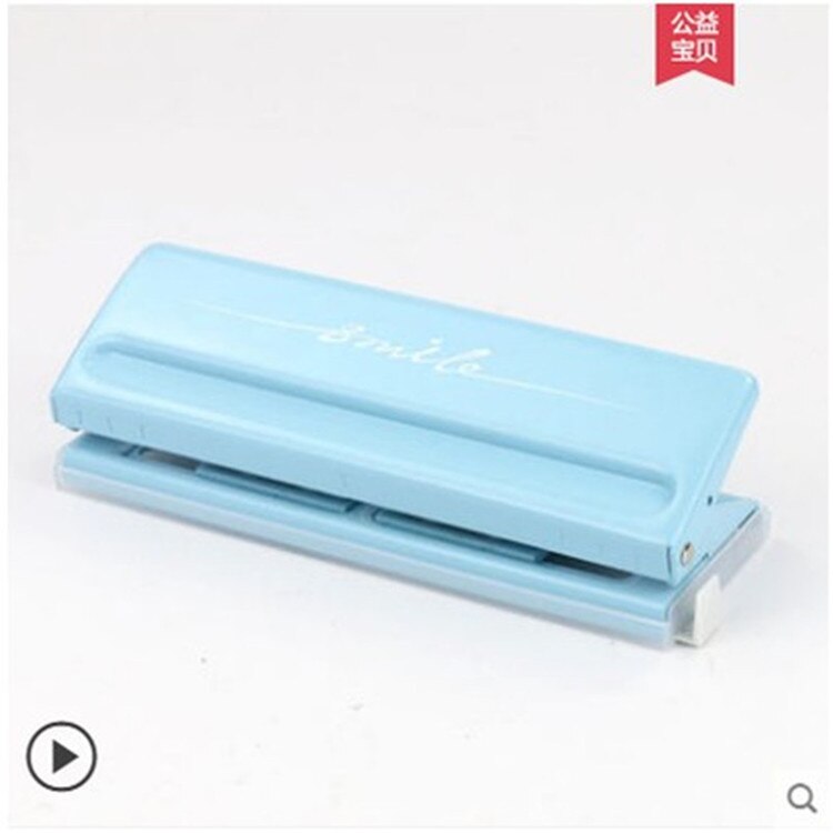 Paper Hole Punch A4 A5 A6 6-hole Adjustable Color Single-page Hole Punch Scrapbook Office Stationery Metal Loose-leaf Hole Punch: blue