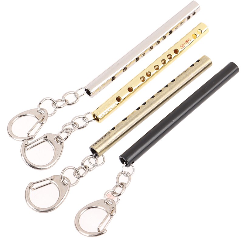 2PCS Mini Pocket Musical Instrument Keychain Cosplay Prop Accessories Flute Keyring Key Chain Pendant
