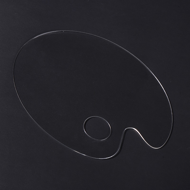 1Pcs Clear Oval Plastic Palet Hand-Held Gouache Kunstenaar Verf Mengen Palet Kunst Pigment Palet Artistieke Levert