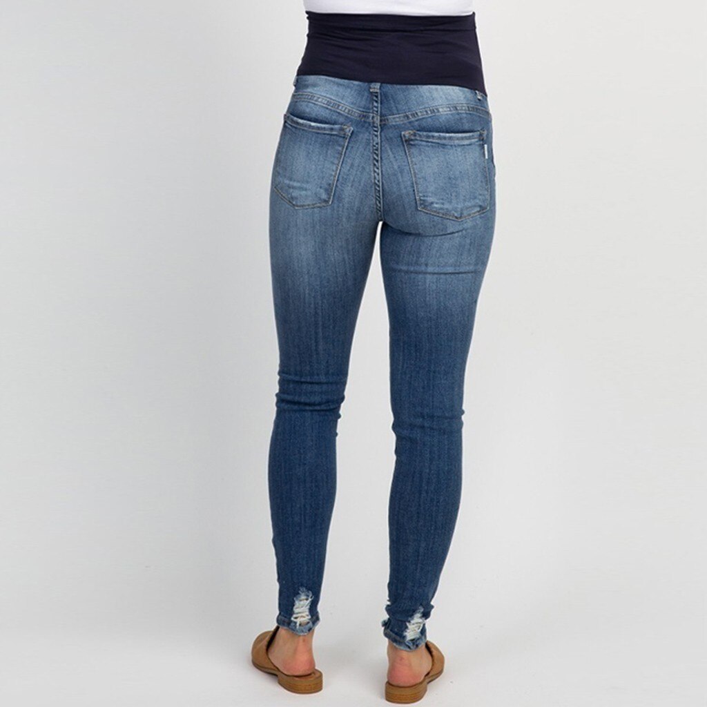 ARLONEET Pregnant Women Belts Waist stretch pants Ripped Jeans Maternity Pants Trousers denim Prop Support Belly Legging CN06