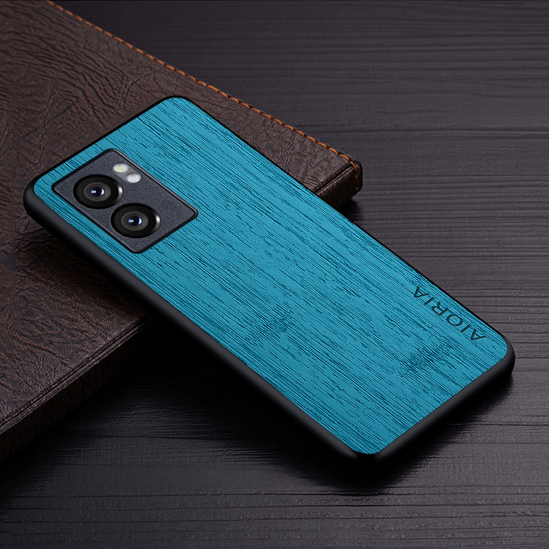 Coque pour Oppo A57 A57S A57E A74 A77 A77S A95 ACE2 4G 5G funda motif bois de bambou housse en cuir coque de luxe pour Oppo A77: plastique / BLEU CIEL