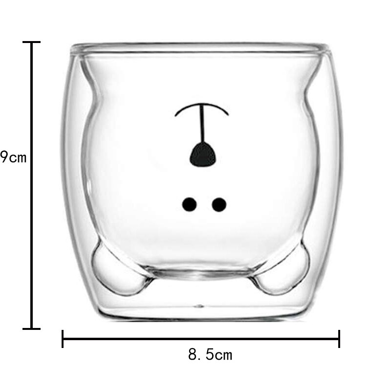 3D 2 niveaux belle Panda ours innovant bière verres résistant à la chaleur Double paroi tasse à café matin lait verre de noël