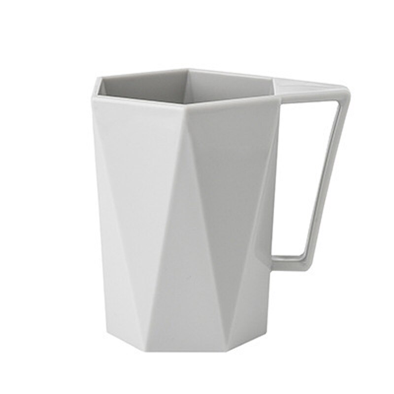 Geometrische mondspoelbeker, huishoudelijke plastic wasbeker, drinkbeker, paar effen kleur tandenborstelbeker met handvat voor thuis: Mondspoelbeker 04